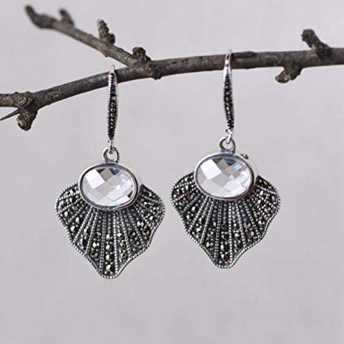 Boucles d'oreilles pendantes légères anti-allergie en agate et corindon