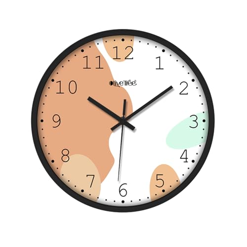 Image of Olive Tree Wall Clock 12 inch Silent Quartz Decorative Multicoloured Wall Clock Non-Ticking Classic Clock Battery Operated Round Easy to Read for Room /Home /Kitchen /Bedroom /Office /School - 9048