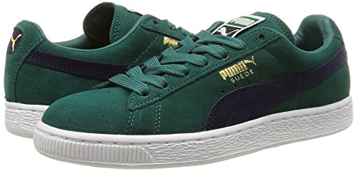 Image of PUMA Women's Classic+ Suede Low-Top Sneakers, Storm Peacoat White, 7.5 US