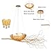 JAYEUW 3 Light Bird’s Nest Chandelier Dining Room Light Fixture Over Table Gold Chandelier Foyer Lighting Fixtures Height Adjustable Pendant Light for Entryway Foyer (Gold, 3xE26-Light + 1xNest)