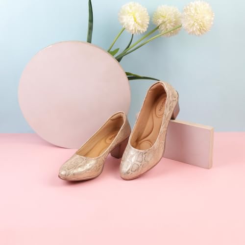 Image of Mochi Women Synthetic Leather Block Heel Pump /Formal Shoes
