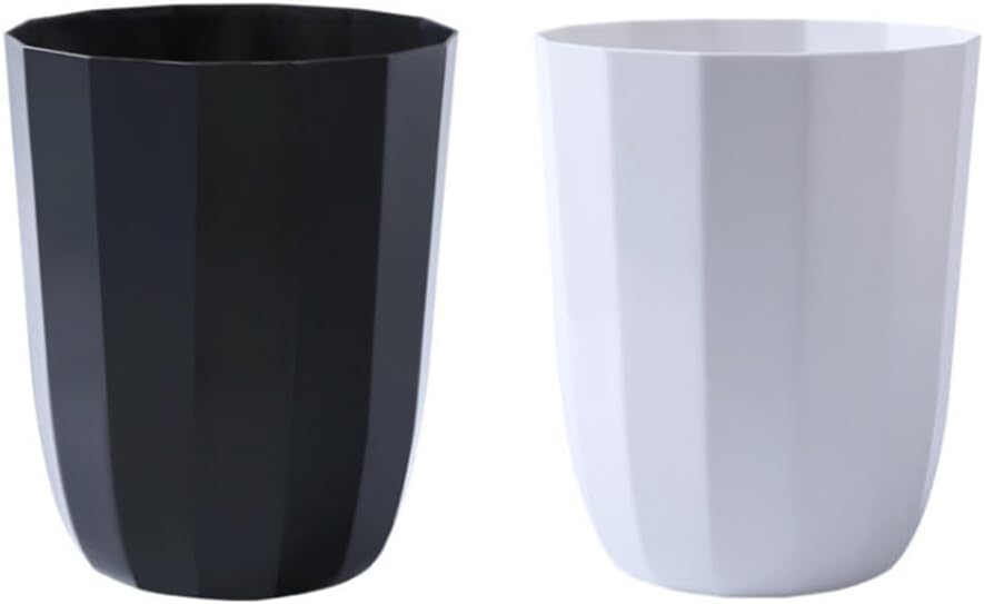 塑料小垃圾桶,垃圾桶,圆形垃圾篮,适用于厨房、卧室、浴室、办公室(黑色)/307