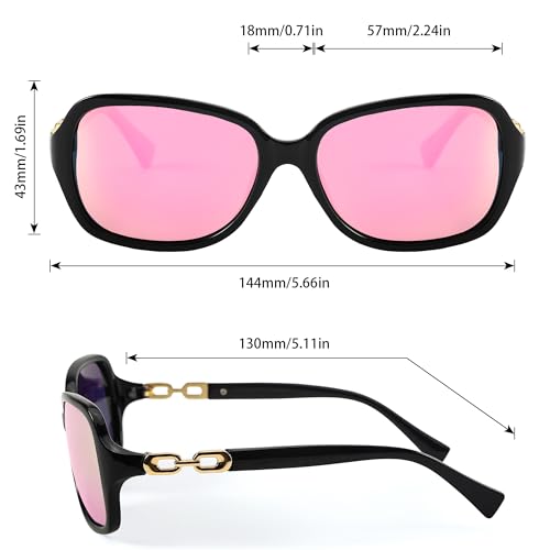 Image of SIPHEW Polarized Sunglasses for Women | Vintage Square Sunglasses w UV400 Protection | Womens Wraparound Shade