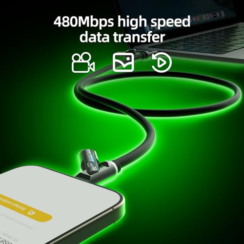 Image of MFish 4 in 1 Charging Cable, 240W Max Fast Charger Cord 10FT with Carrying Case, Silicone USB A /C to Lightning /C with Light, Multi Universal Cable for iPhone 17 /16 /MacBook /iPad /Laptop /Carplay, Black
