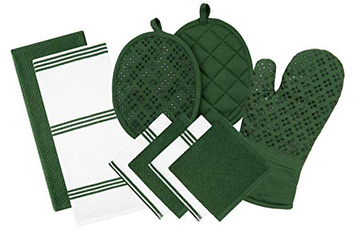 Sticky Toffee Silicone Printed Oven Mitt & Pot Holder, Cotton Terry Kitchen Dish