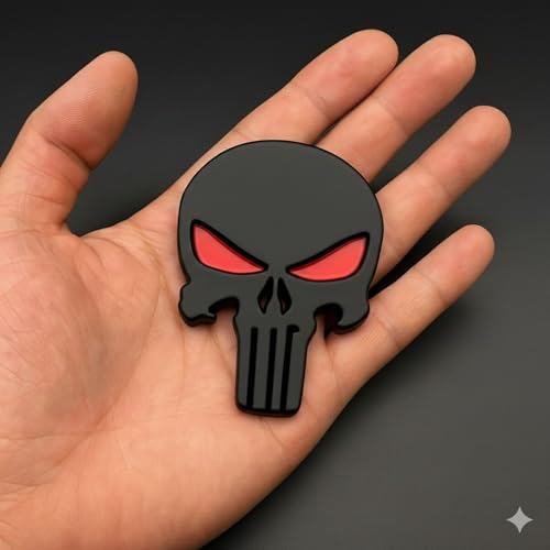 Image of DETACHI Car Logo Danger Emblem 3D Metal Car Badges Emblems Logo-7.7 X 7.7cm-Black & Red Trunk Rear Fender compataibe with Tailgate Side Sticker Badge Decals Waterproof Self-Adhesive Non Rusting