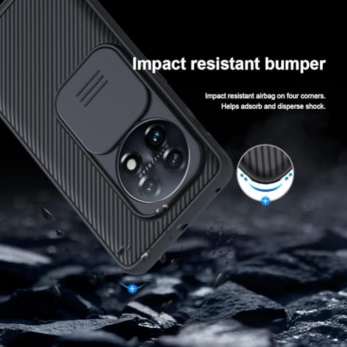 Image of PRITO Nilkin Classic Series Compatible for OnePlus 13 (1+13) Case with Camera Cover, [Camera Lens Protector] [Scratch-Resistant] [360 Full Protection] Shockproof Slim Phone Case (Black, 1+13)