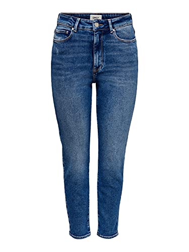 ONLY Damen Onlemily Stretch Life Hw Cro718 Noos Jeans, Medium Blue Denim,...