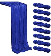 Royal Blue Cheesecloth Table Runner 8 Pack, 21x120 Inch Spring Easter Gauze Table Runner-Rustic C...