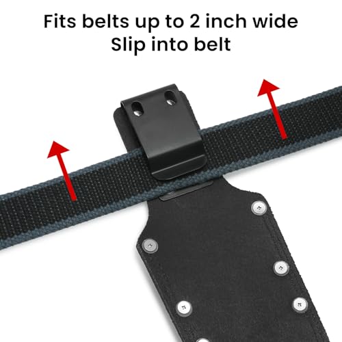 Image of Hammer Holder,Hammer Holder for Belt,Tool Holder Pliers Holster Knife Holster, Hammer Holster Made with Genuine Leather and Heavy-Duty Steel,for Construction Electrician Carpentry Garden Pruning.