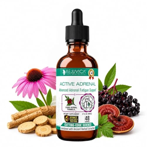 Rejuvica Health Active Adrenal - Advanced Adrenal Support Tincture - Liquid Delivery for Better Absorption - Ashwagandha, B-Vitamins, Magnesium and More