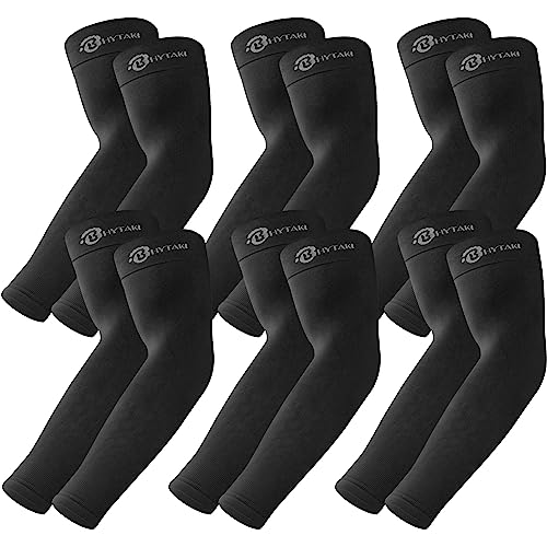 Image of BHYTAKI UV Sun Protection Arm Sleeves, UPF 50 Sports Cooling Arm Compression Sleeves for Men Women Teenager