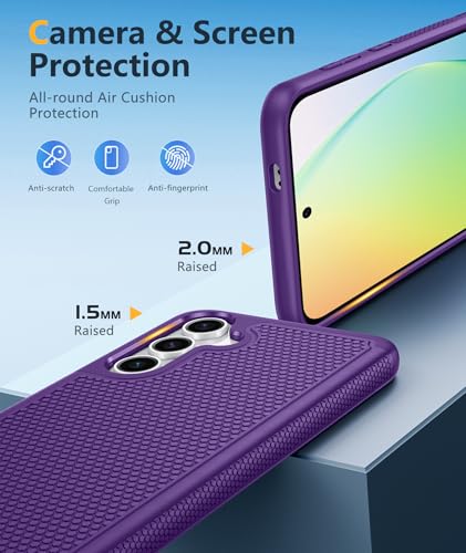 Image of FNTCASE for Samsung Galaxy S25-Plus Case: S24-Plus Dual Layer Heavy Duty Phone Protective Cover Shockproof Rugged with Non-Slip Textured - Military Drop Protection Bumper Tough - 6.7 inch(Purple)