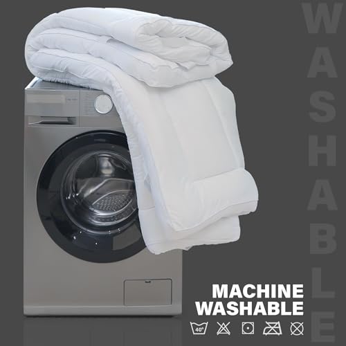 Lakhmaali Mattress Topper Double Bed - Extra Thick Deep Filled Quilted Microfiber Topper - Ultra Soft and Breathable, Hypoallergenic Hotel Quality Comfort with Elasticated Corner Straps for Secure Fit