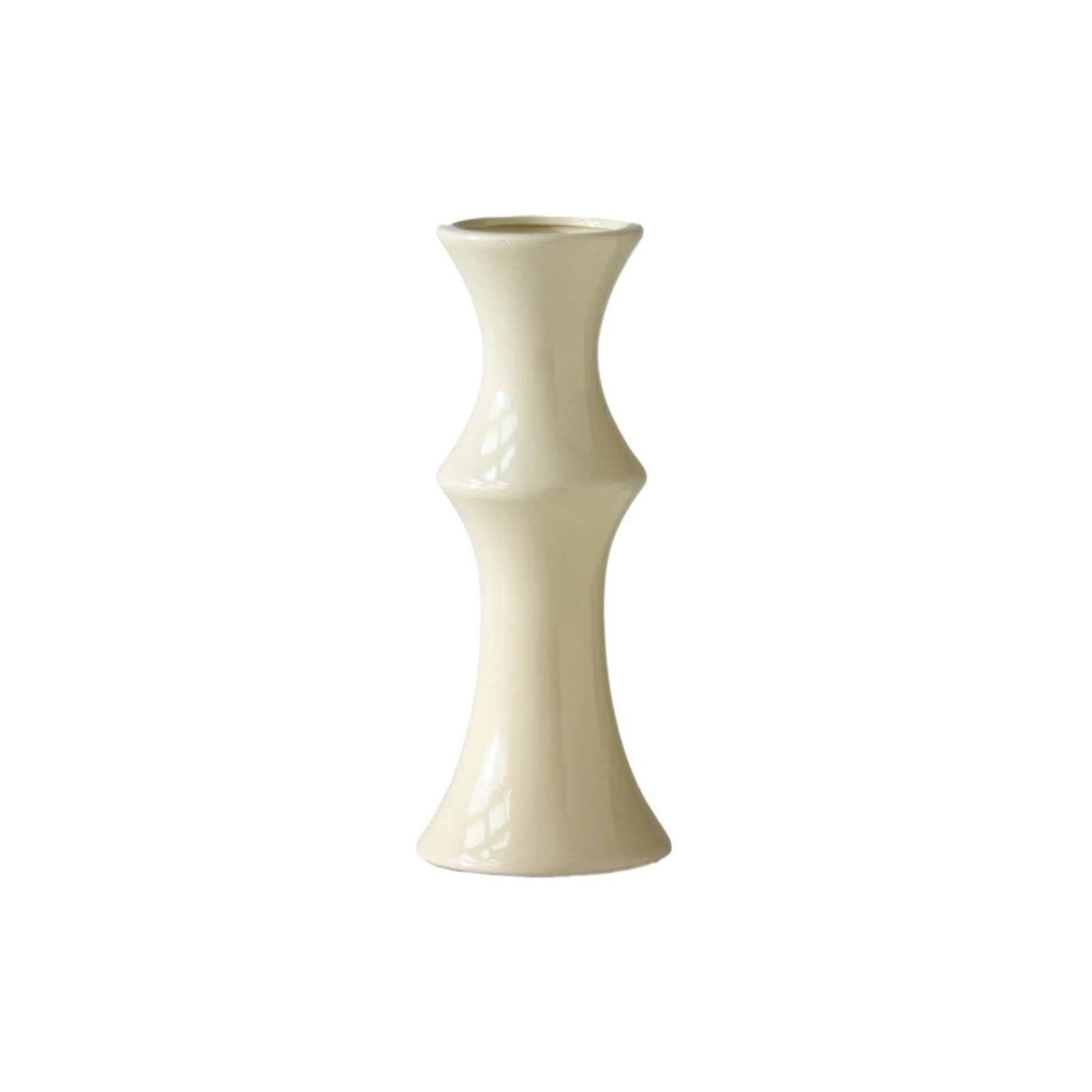 guiling-1986 Vases Decor Retro Floral Ceramic Vase for Rustic & Contemporary Home Settings Flower Vases(Beige,Small)