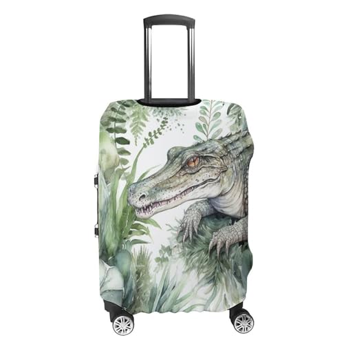 Crocodile Green Luggage Cover, Washable Elastic Suitcase Cover Protector Fit 18-32 Inch Luggage4
