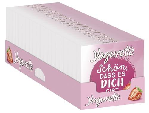Yogurette Erdbeere Riegel Fruchtig-frischer Geschmack von Magermilchjoghurt Erdbeeren & Vollmilchschokolade Muttertagsgeschenk 20 Packungen mit je 4 einzeln verpackten Riegeln