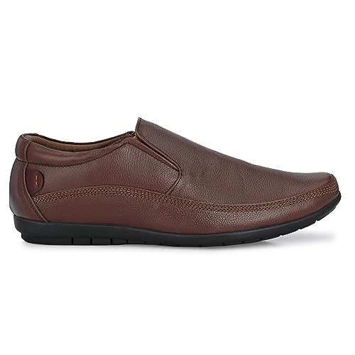Image of egoss Stretch Genuine Leather Slip-On Shoes for Men | Formal, Office Comfortable, Stylish & Durable Footwear - GS | Pp, 345 PP