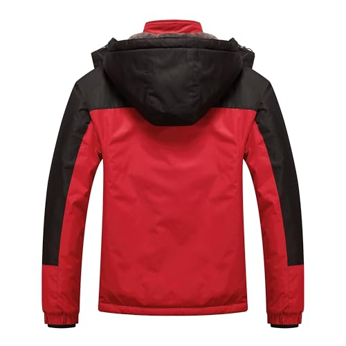 Image of WULFUL Men's Ski Jackets Warm Winter Snow Windbreaker Resistant Snowboard Fleece Coat Mountain Waterproof Parka with Hood
