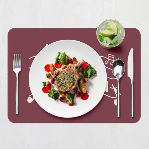 Sets de table en liège Future Musician, napperons rouges grand format chic - 7