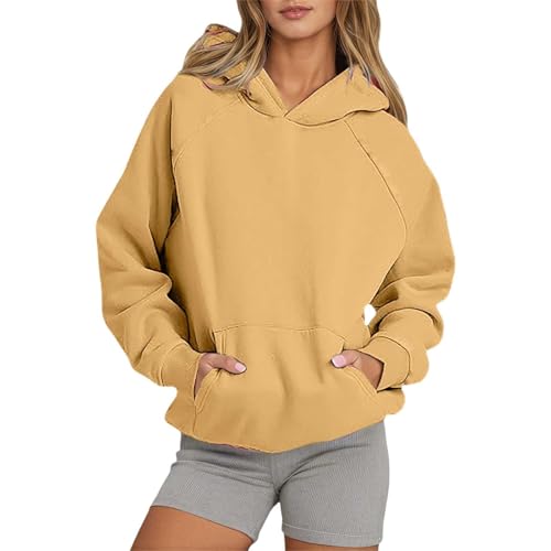 Sweat à capuche femme ample en polaire basique et confortable à manches longues
