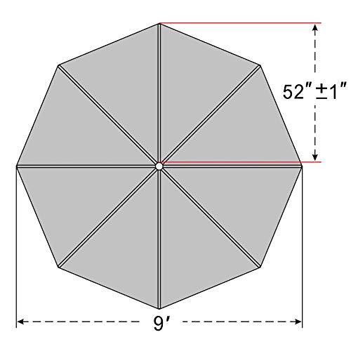 Strong Camel Replacement Canopy For 9Ft 8Rib Hanging Umbrella Outdoor Patio Umbrella Polyester Top Cover (Brown) #TOP1