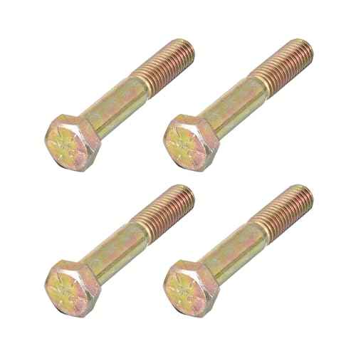 Image of METALLIXITY Hex Bolts (1 /2-20x3) 4Pcs, Grade 8 Carbon Steel Zinc Plated Partial Threaded, UNF Fine Thread Hex Head Screw Bolt - for Furniture Repair, Yellow
