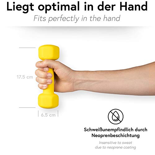 Hexagon neopreen dumbbell-set incl. training | Halters 0,5-10 kg | Haltergewichten met rubberen bekleding voor gymnastiek | Halterset - Afbeelding 4