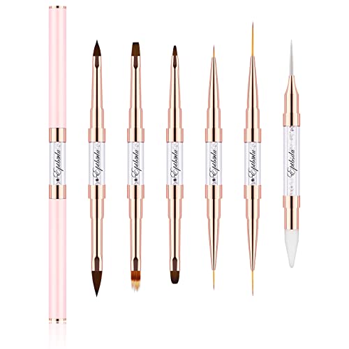 Nail Brushes For Nail Art, Eptbsdu Nail Art Brush Double Ended Nail Art Design Dotting Pens, Striping Nail Art Brushes For Long Lines, 3D Nail Drawing Pen For Salon At Home Diy Manicure (Pink, 6Pc) #TOP30