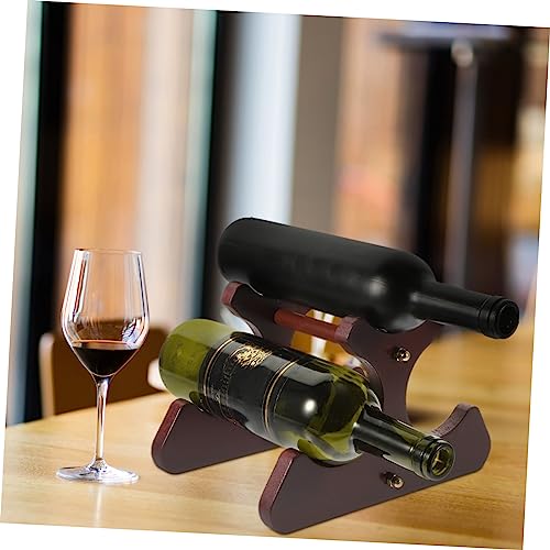 Soporte para botellas de vino de madera color rojo oscuro miniatura 3