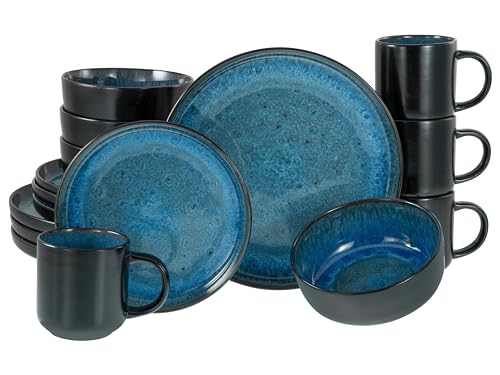 CreaTable, 20149, Serie Nordic Fjord Blue, 16-teiliges Geschirrset...
