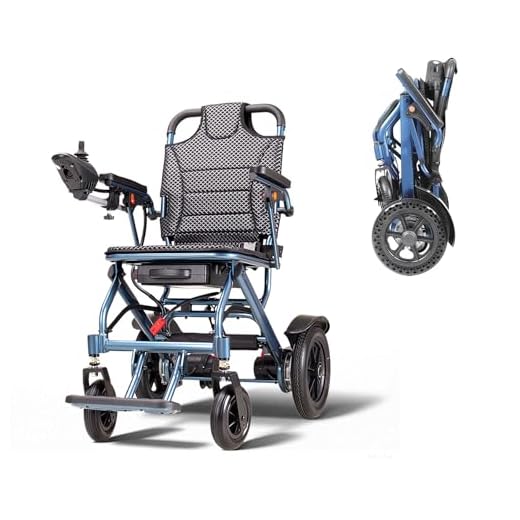 ByteTecpeak D04 - Silla de ruedas eléctrica plegable azul con batería de litio extraíble de 10 Ah, motor de 500 W, rango de 20 km, capacidad de 150 kg, ultraligera de 14,9 kg, fácil de transportar y