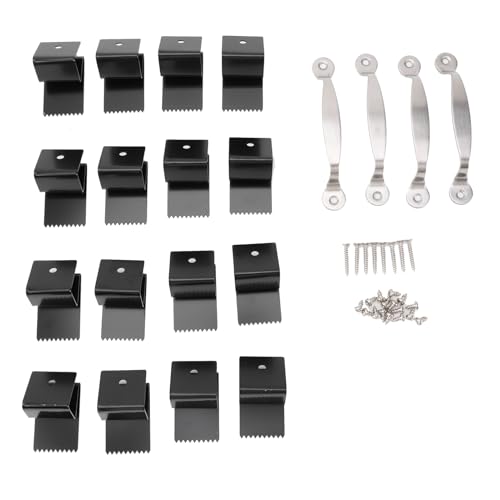 Clip per finestre dell'uragano in acciaio inossidabile Scheda di uragano su clip per protezione per la protezione delle finestre in compensato e OSB durante le tempeste 16pcs (Black)