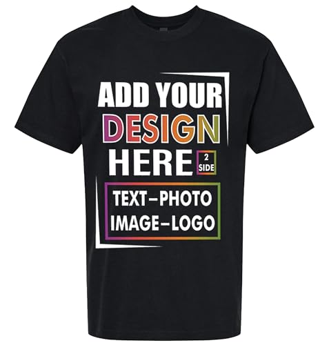 Custom T-Shirt, Print Your Logo on Shirt, Personalized Front and Back Print Design, Unisex Men and Women
