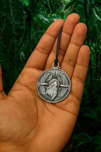 Magic Human American Eagles and Howling Wolf Necklace - Wild Spirit and Moon Medallion - Protection Powers Amulet - Vintage Finish Stainless Steel Jewelry - Cool Animal Totem Adjustable Cord Choker4