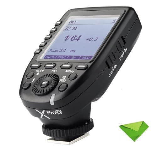 Godox Xpro-O TTL Wireless Flash Trigger Speedlight Speedlite Transmitter for Olympus for Panasonic 2.4G 1/8000s HSS TTL Convert-Manual TCM Function Large LCD Screen Flash Transmitter w/Color Filters
