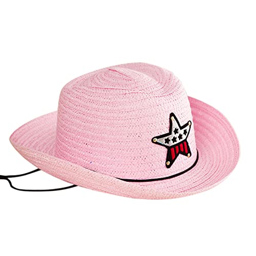Kids Hats Summer Sun Straw 6 Colours Beach Girls Boys Kids Child Western Cowboy Hat 2 to 6Y Toddler Bucket Hats