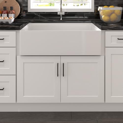Image of Furinno Shaker Farm Sink Bases Kitchen Cabinet, Ready to Assemble, 24 D x 36 W x 34.5 H, White