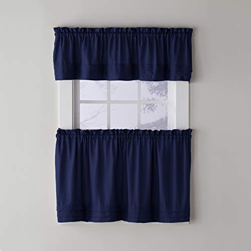 Skl Home Holden Curtain Tier Pair, 57" X 24", Navy, 2 Count(Pack Of 1) #TOP2