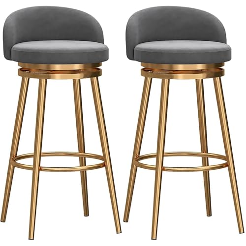 Tabourets de bar pivotants velours dos soulagé assise stable
