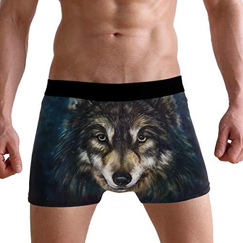 Mens Fashion White Cat in Cosmic Men's Underwear Boxer Briefs Breathable, Multi2