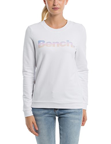 Bench Logo Crew Neck Sudadera, Blanco (Snow White Wh11210), X-Large para Mujer