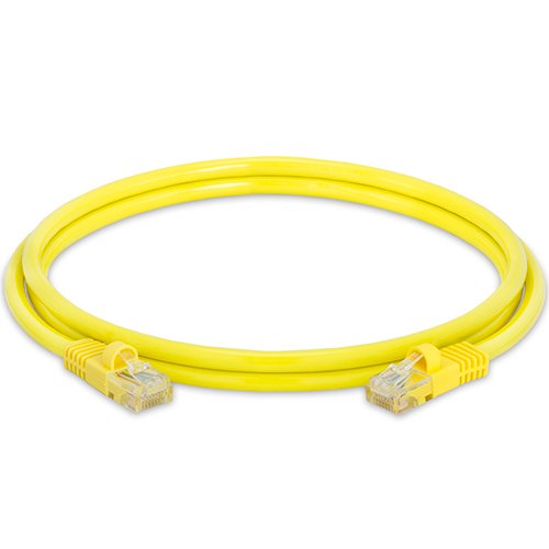 Cable de red Cat5e RJ45 patch amarillo 5 pies miniatura 2