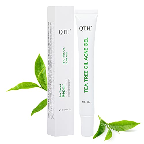 QTH Rescue Gel Tea Tree Oil Acne Spot Treatment Gel Acne Control, Post-Blemish Recovery Gel, Replenish and Soothe Dry Skin After a Pimple Pops, Advanced Dark Spot Lightening Serum with Tea Tree Oil