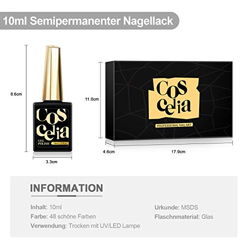 Coscelia 8pc UV Gellack Set 10ml UV Nagellack Farbgel Starter Set Gel Nägel Maniküre Set UV Gel Lacken Set für… – Bild 7