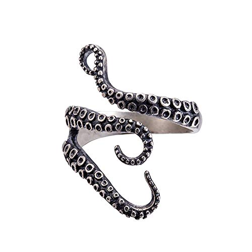 SA SILVERAGE Anillo de pulpo punk vintage de plata de ley 925 Cover