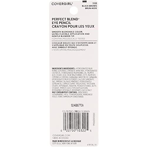 CoverGirl Lápiz de Ojos Perfect Blend Black Brown Pack 4 miniatura 2