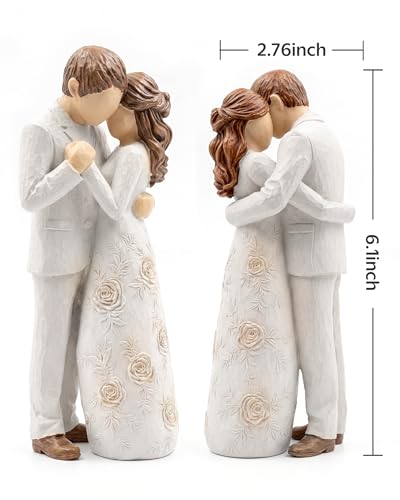 Figura pareja romántica resina estatua adornos para hogar miniatura 2