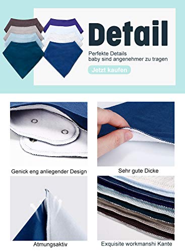 Future Founder 8-delige baby driehoekig slabbetje spuugdoek halsdoeken met verstelbare drukknopen multifunctioneel… - Image 5