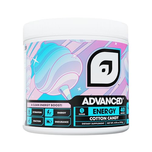 Image of Advanced Energy - Energy Boosting Formula with Electrolytes for Hydration - L-Theanine to Combat Jitters - Sugar Free & Keto Friendly - No Maltodextrin (40 Servings) (Cotton Candy)